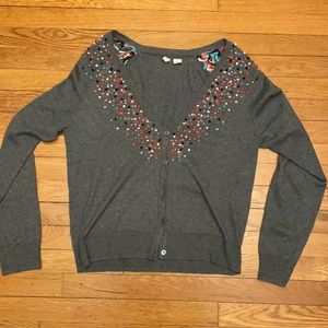 Moth Grey Cardigan with Confetti Dots